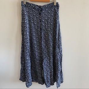 Vintage floral A-line button up skirt